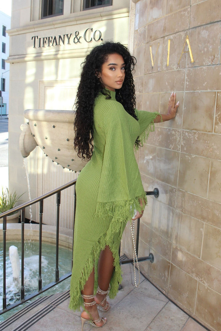 Ezara | Caelith Distressed Knit Maxi Dress