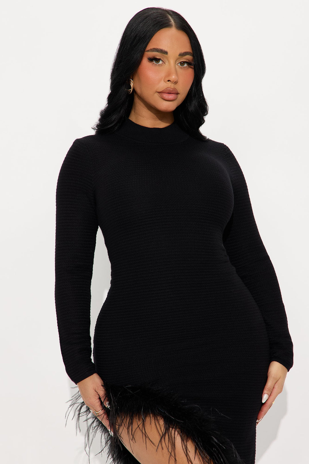 Ezara | Seraphine Feathered High-Low Gown