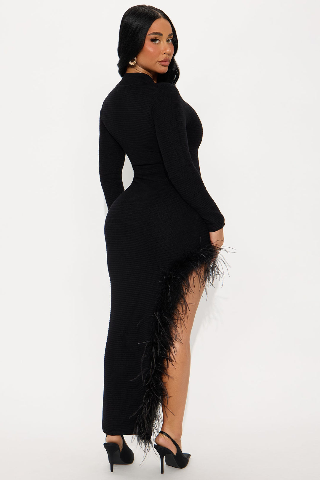 Ezara | Seraphine Feathered High-Low Gown