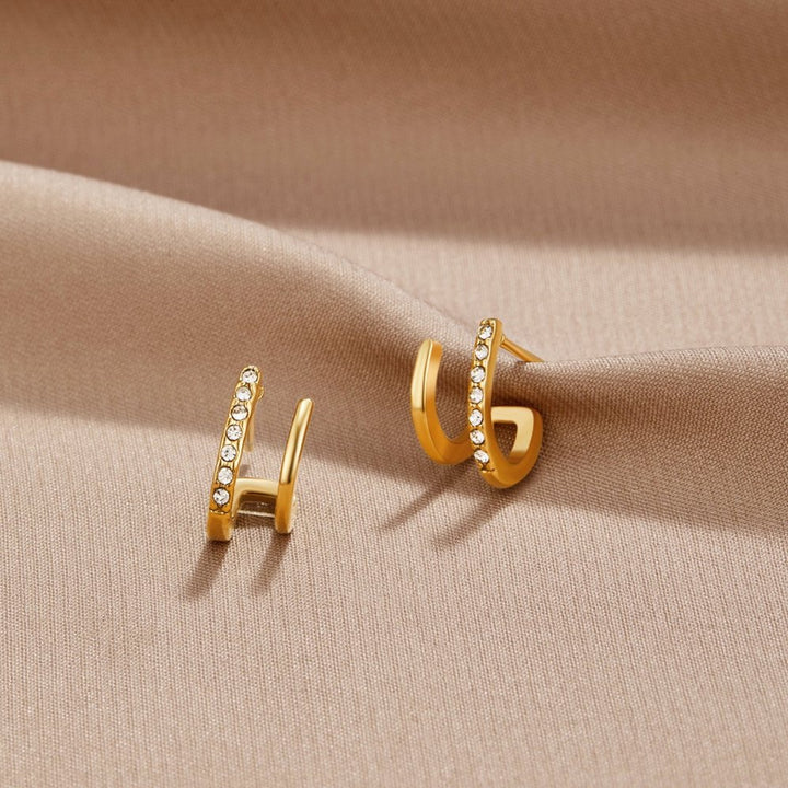 L&A | Selene Gold & Crystal Claw Earrings
