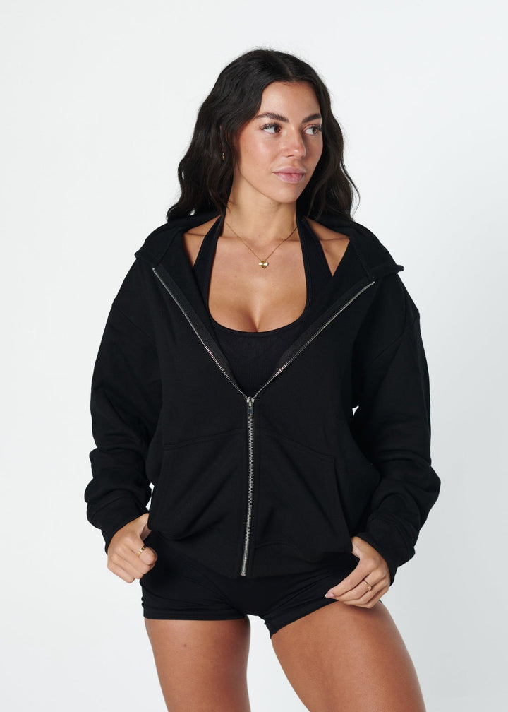 Ezara | Black Active Oversized Jacket