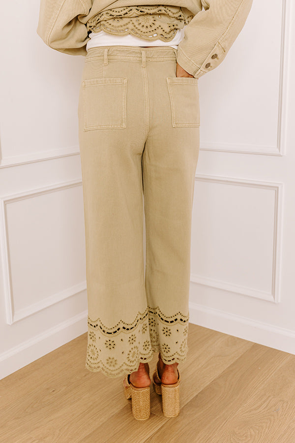L&A – Clara High Waist Wide Leg Eyelet Jeans