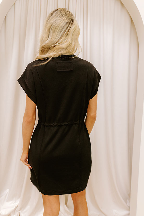 Ezara | Park Day Cutie Drawstring Mini Dress in Black