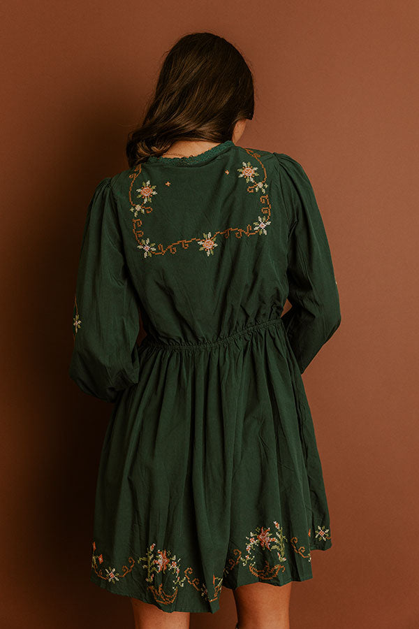 Ezara – Countryside Cutie Floral Embroidered Mini Dress