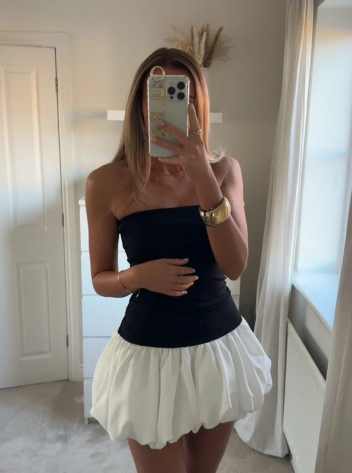 Ezara | Danielle Bubble Hem Mini Dress