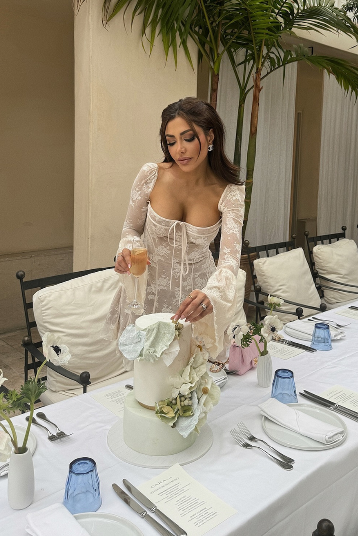 Ezara | Mabel Long Sleeved Lace Mini Dress