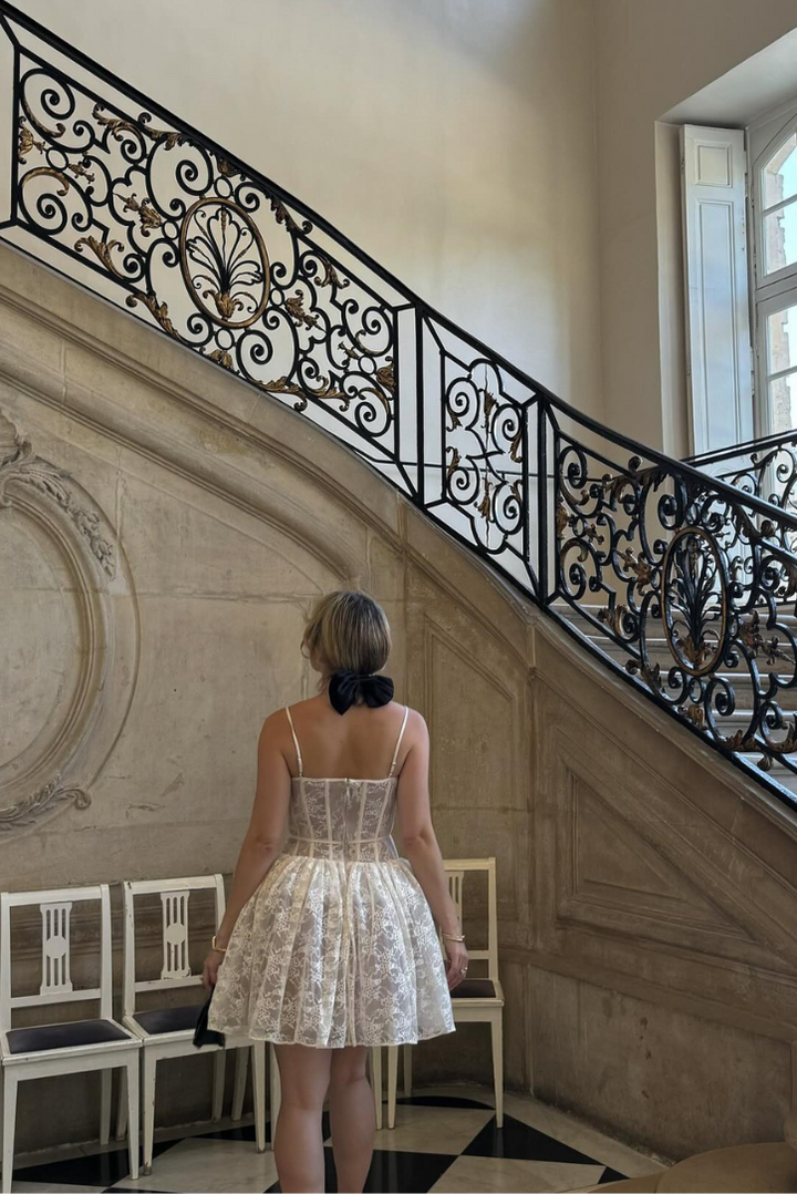 L&A | Indigo Fleur Lace Mini Dress