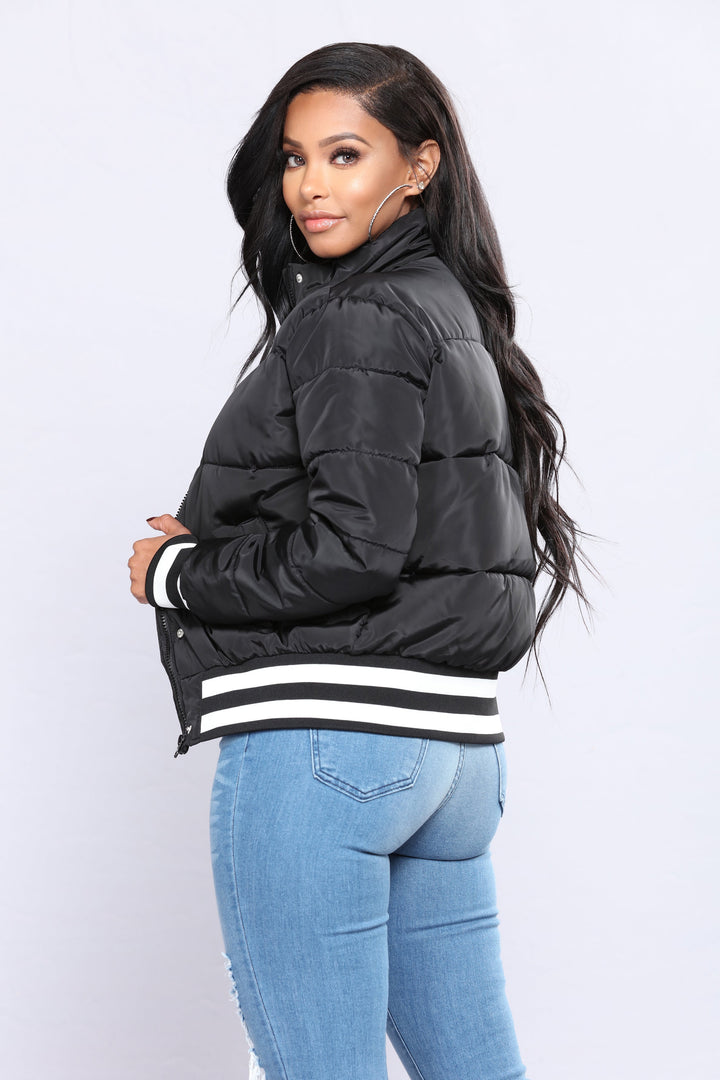 Ezara | Midnight Shield Puffer Jacket – Black