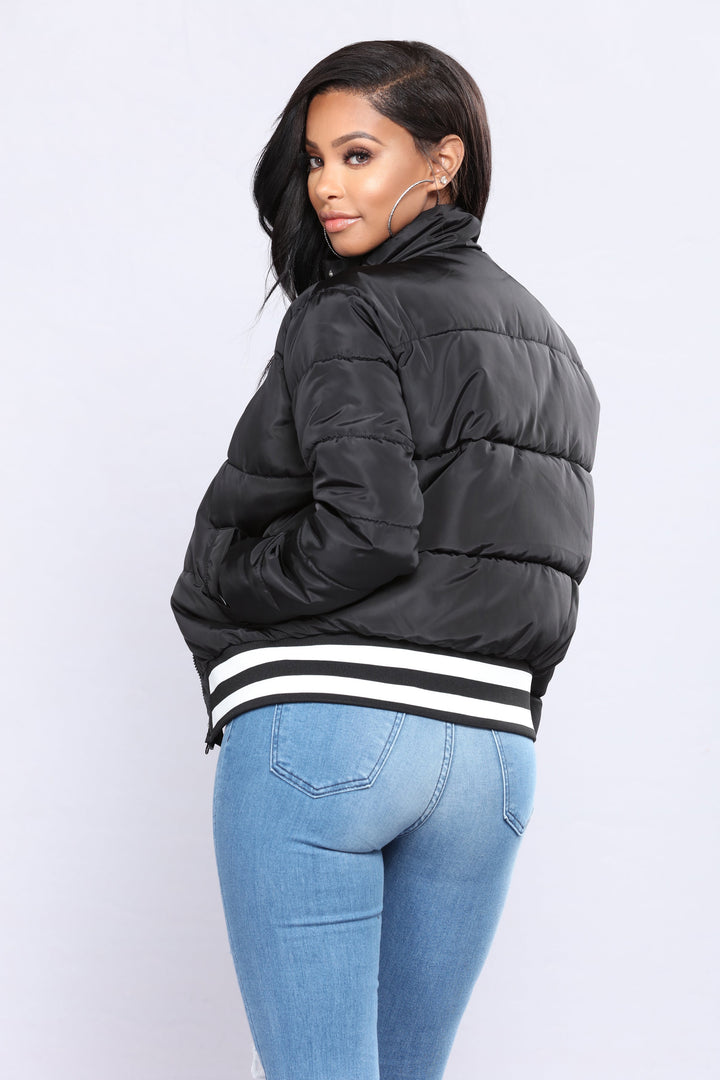 Ezara | Midnight Shield Puffer Jacket – Black