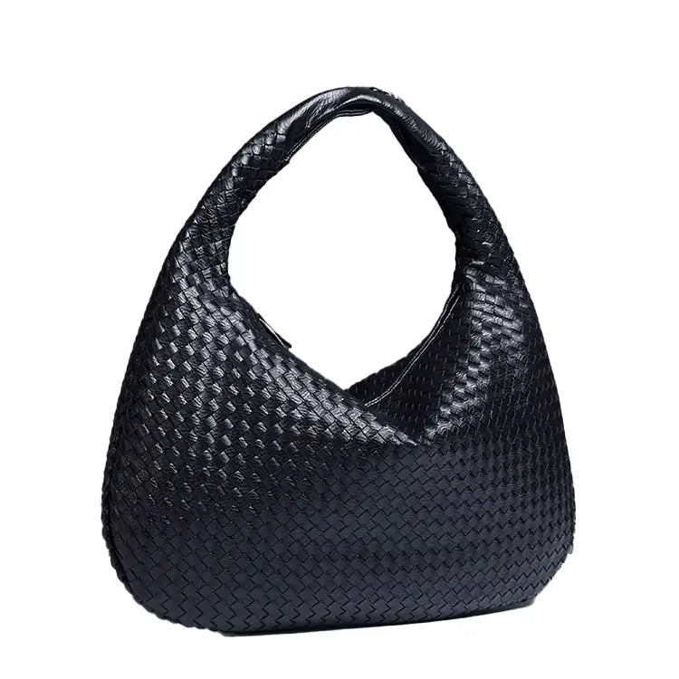 L&A | Tessa - Elegant PU Leather Woven Tote Bag