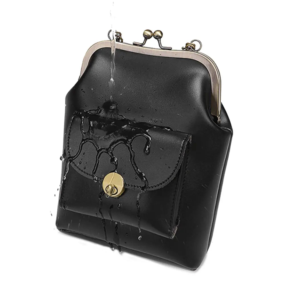 L&A | Anna - Chic Leather Bag with Kiss-Lock Closure