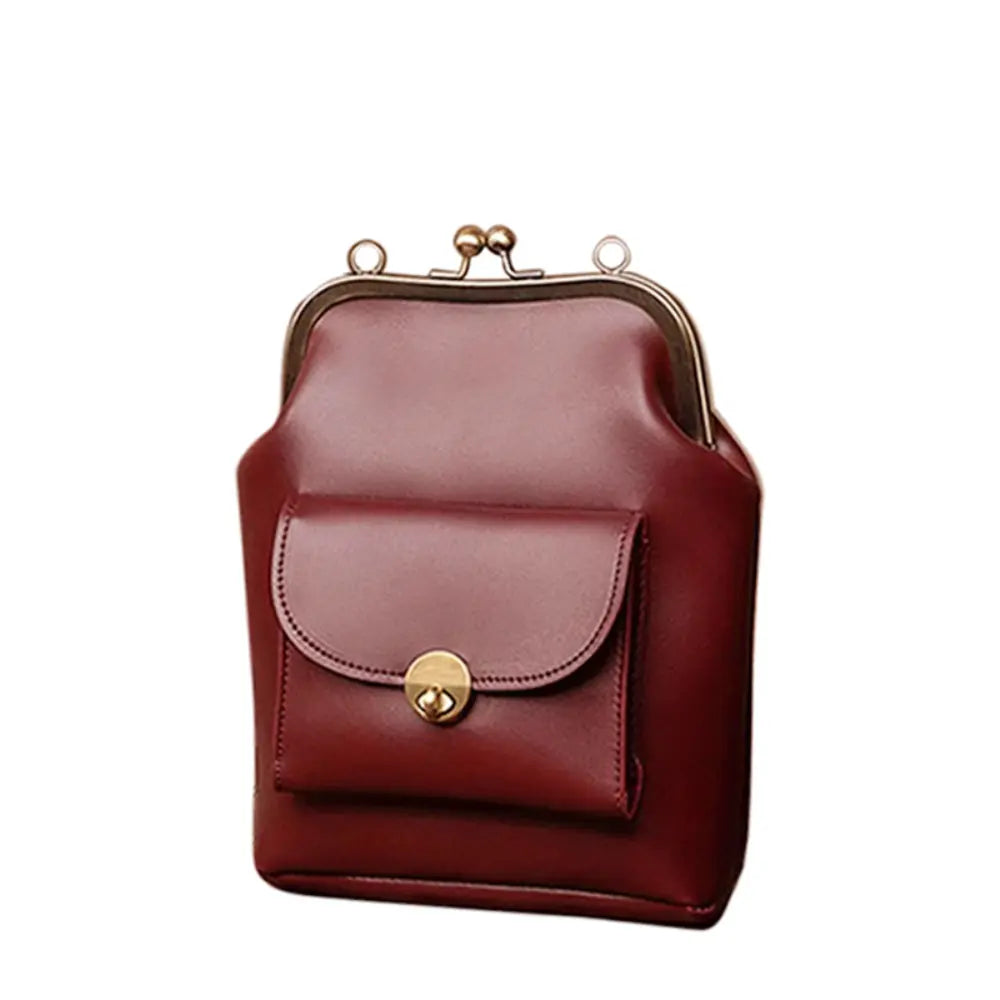 L&A | Anna - Chic Leather Bag with Kiss-Lock Closure