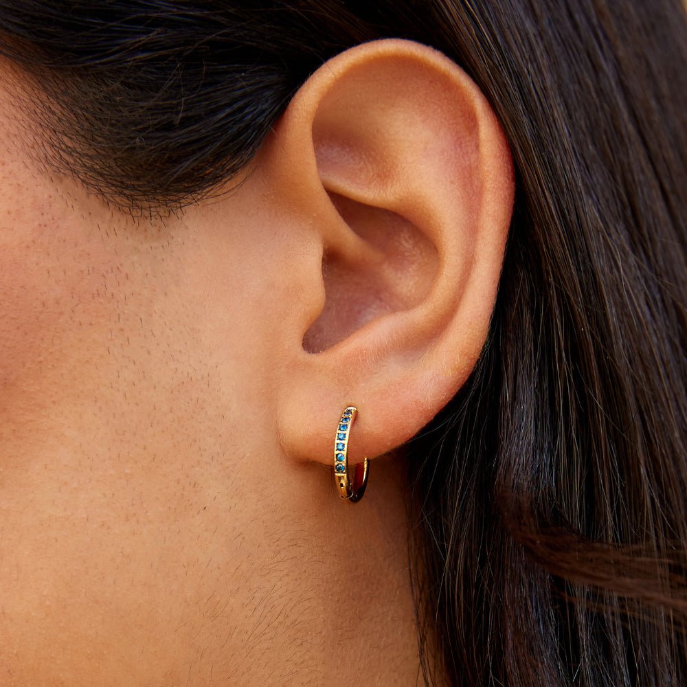 L&A | Celestia Blue Eternity Hoop Earrings