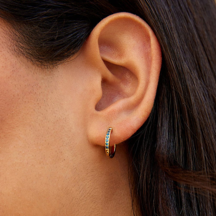 L&A | Celestia Blue Eternity Hoop Earrings