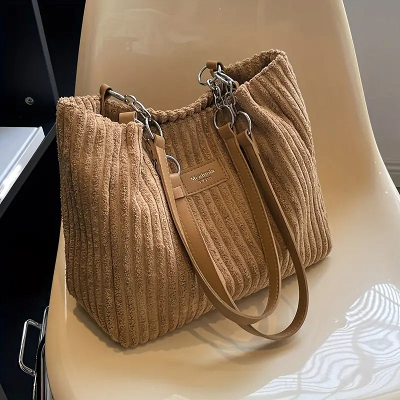 L&A | Maria - Fashionable Corduroy Tote Bag
