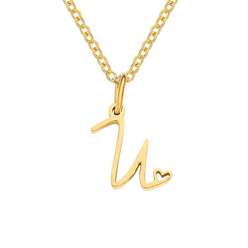 L&A | Gold Letter Heart Necklace
