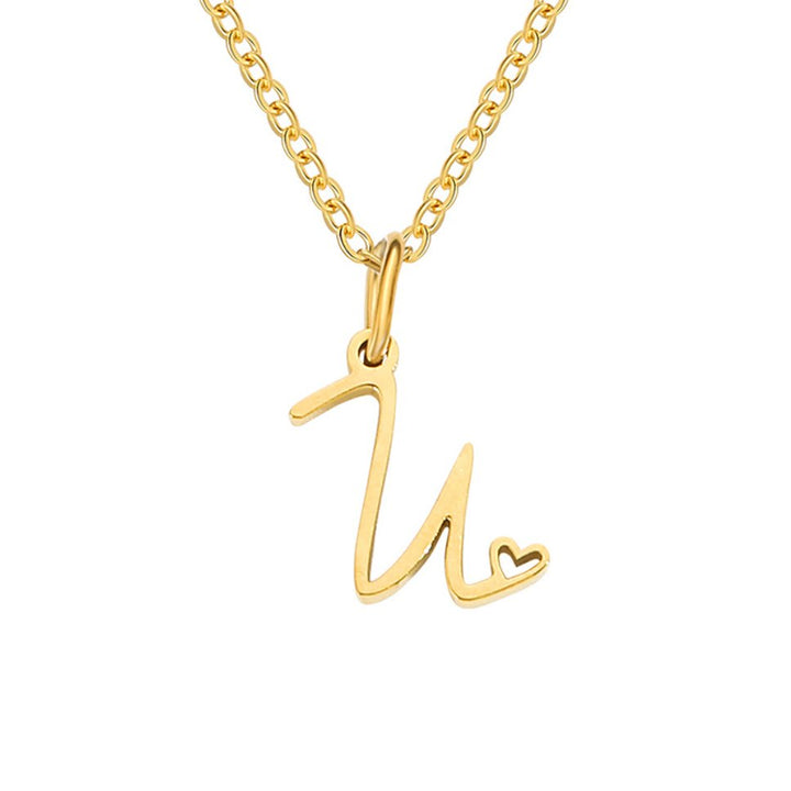L&A | Gold Letter Heart Necklace