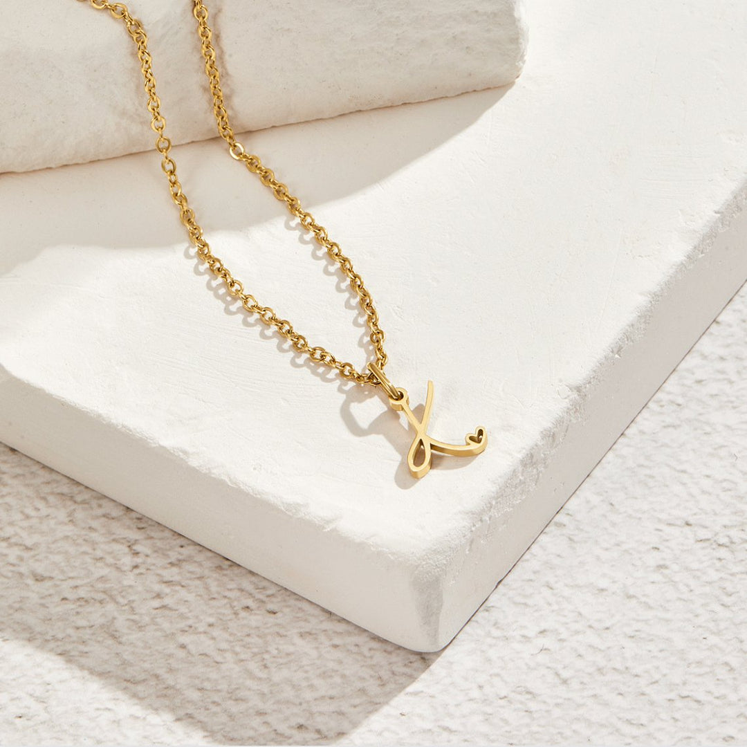 L&A | Gold Letter Heart Necklace