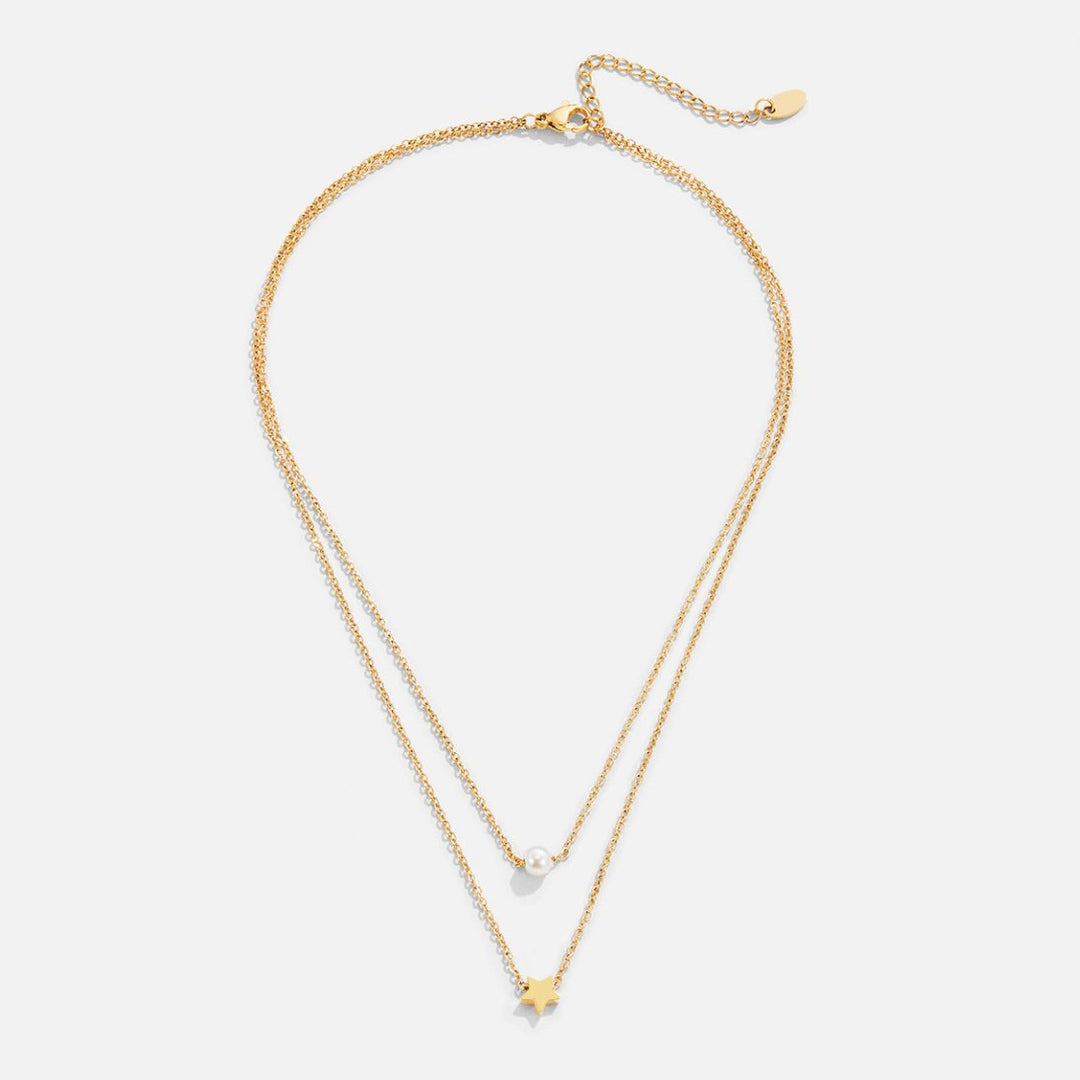 L&A | Celeste Gold Star & Pearl Layered Necklace