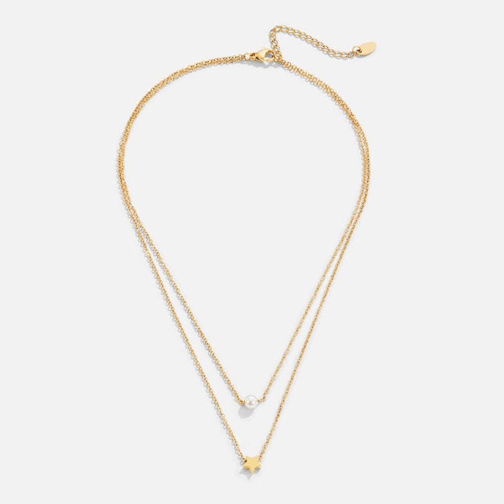 L&A | Celeste Gold Star & Pearl Layered Necklace