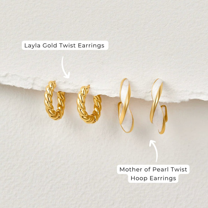 L&A | Maris Mother of Pearl Twist Hoop Earrings