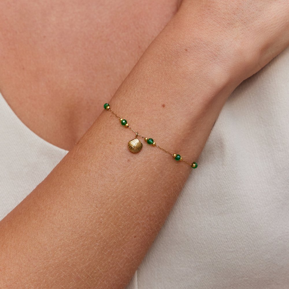 L&A | Maris Green & Gold Bead Bracelet