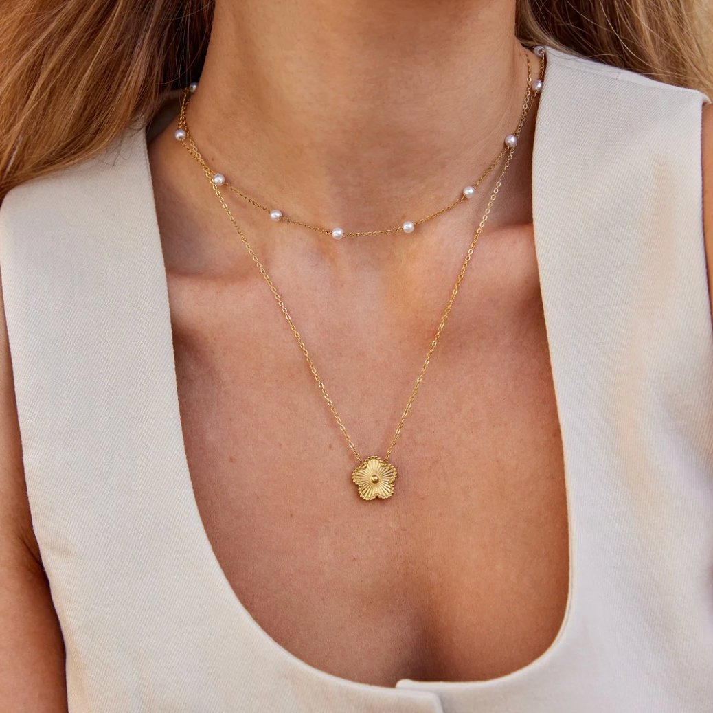 L&A | Nura Pearl Gold Necklace