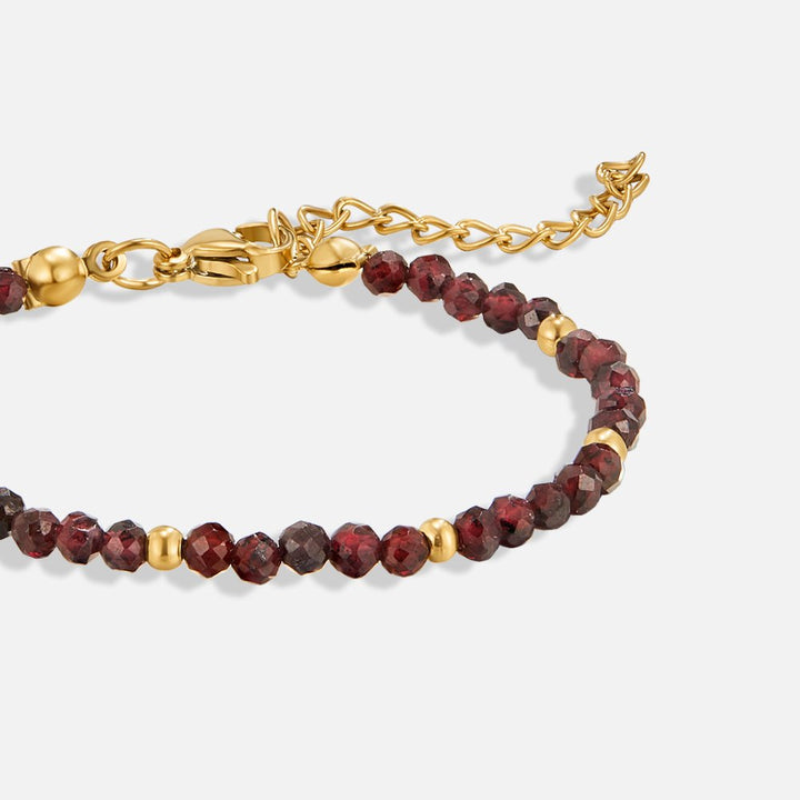 L&A | Valeria Red Garnet Bead Bracelet