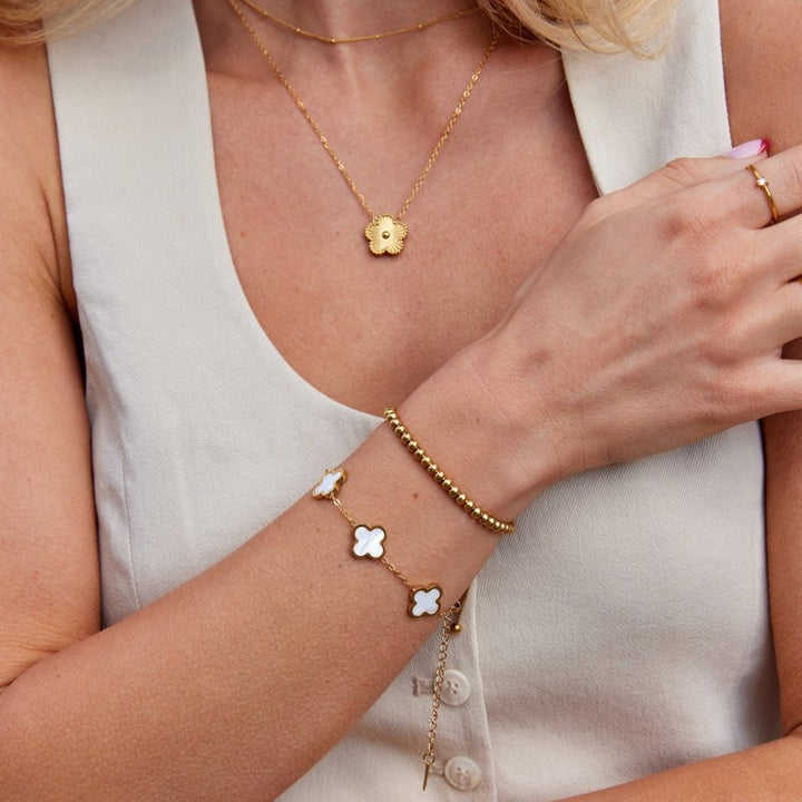 L&A | Elodie White Clover Bracelet